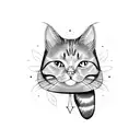 Cat with tales tattoo design idea