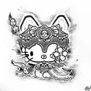Kuromi from hello kitty tattoo design idea