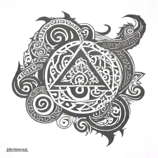 maori style zodiac sign libra number 1943-2008 tattoo design idea