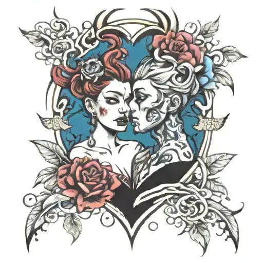 duality of anxiety and fulfilment tattoo design idea