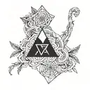 duality of anxiety and fulfilment tattoo design idea