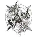 duality of anxiety and fulfilment tattoo design idea