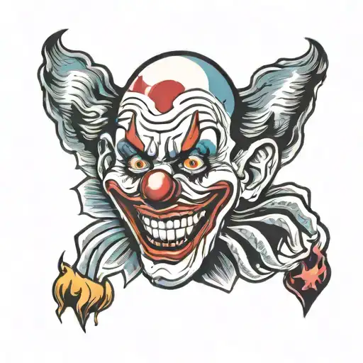 scary clown tattoo design idea
