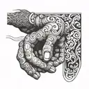 michealangelo creation hands tattoo design idea
