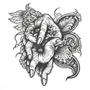 michealangelo creation hands tattoo design idea