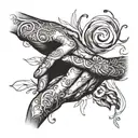 michealangelo creation hands tattoo design idea