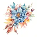 January, April, August and September birth month flower  tattoo design idea