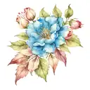 January, April, August and September birth month flower  tattoo design idea