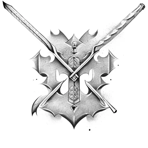 axe and halligan tattoo design idea