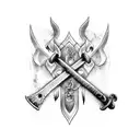 Firefighter axe and halligan tattoo design idea