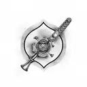 Firefighter axe and halligan tattoo design idea
