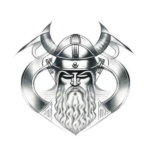 viking helmet tattoo design idea