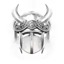 viking helmet tattoo design idea