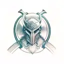 viking helmet tattoo design idea