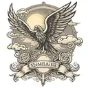 sun shining through clouds on god with wings saying Isaiah 41-10 tattoo design idea