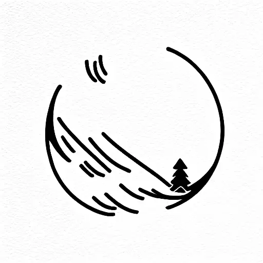 Jack frost siting on a moon tattoo design idea