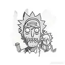 Rick and Morty tattoo design idea