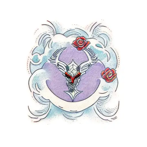 rise up, growth, island tattoo design idea