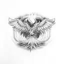 phoenix rising from a camp fire tattoo design idea