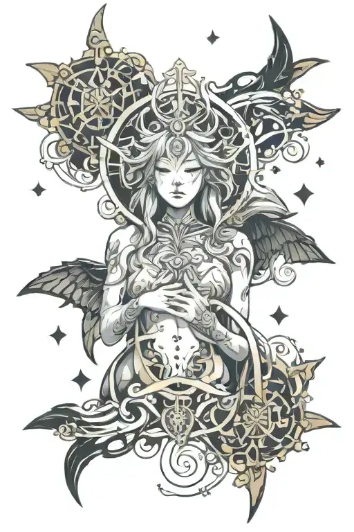 blessing of the celestials tattoo design idea