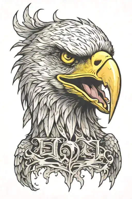 eagle front view zombie head tattoo tattoo design idea