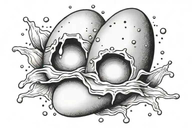 sunny side up egg with a broken yolk tattoo design idea