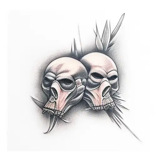 2 crow close tattoo design idea