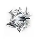 2 crow close tattoo design idea