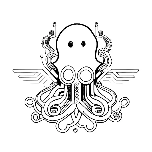 octapus hacker tattoo design idea