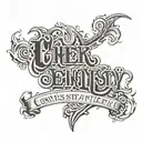 Text "Consistency." with a nice presentation of consistency in the text like a chart going up tattoo design idea