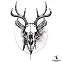 deer skull with arrows deer tracks turkey tracks shotgun shells  tattoo design idea