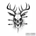 deer skull with arrows deer tracks turkey tracks shotgun shells  tattoo design idea