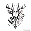 deer skull with arrows deer tracks turkey tracks shotgun shells  tattoo design idea