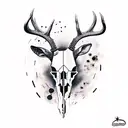 deer skull with arrows deer tracks turkey tracks shotgun shells  tattoo design idea