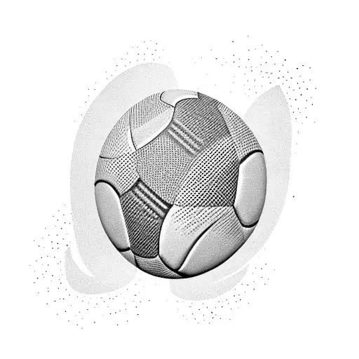 Rugby ball crashing through a brick wall tattoo design idea