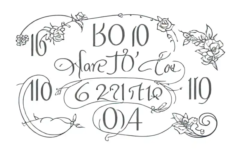 birth dates arranged tattoo design idea