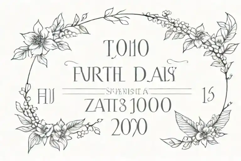 birth dates arranged tattoo design idea