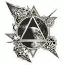 dark side of the moon tattoo design idea