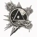 dark side of the moon tattoo design idea