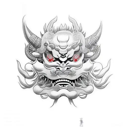 Hannya mask tattoo design idea