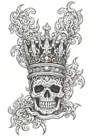 fire crown tattoo design idea