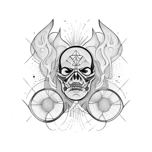 face ripping tattoo design idea