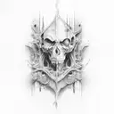 face ripping tattoo design idea