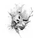 face ripping tattoo design idea