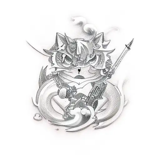 Design a realistic tattoo of a programmer's life with anime-inspired elements like code and characters tattoo design idea