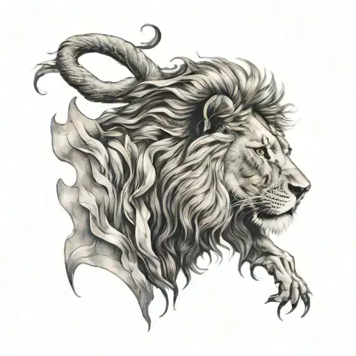 lion head tattoo design idea