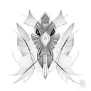 black feather tattoo design idea