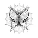 luna moth escaped the moon chasing the sun tattoo design idea