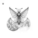 luna moth escaped the moon chasing the sun tattoo design idea