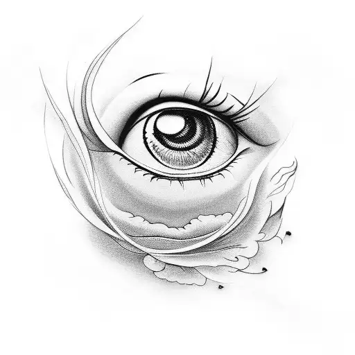 A traditional style tattoo of an eye tattoo design idea